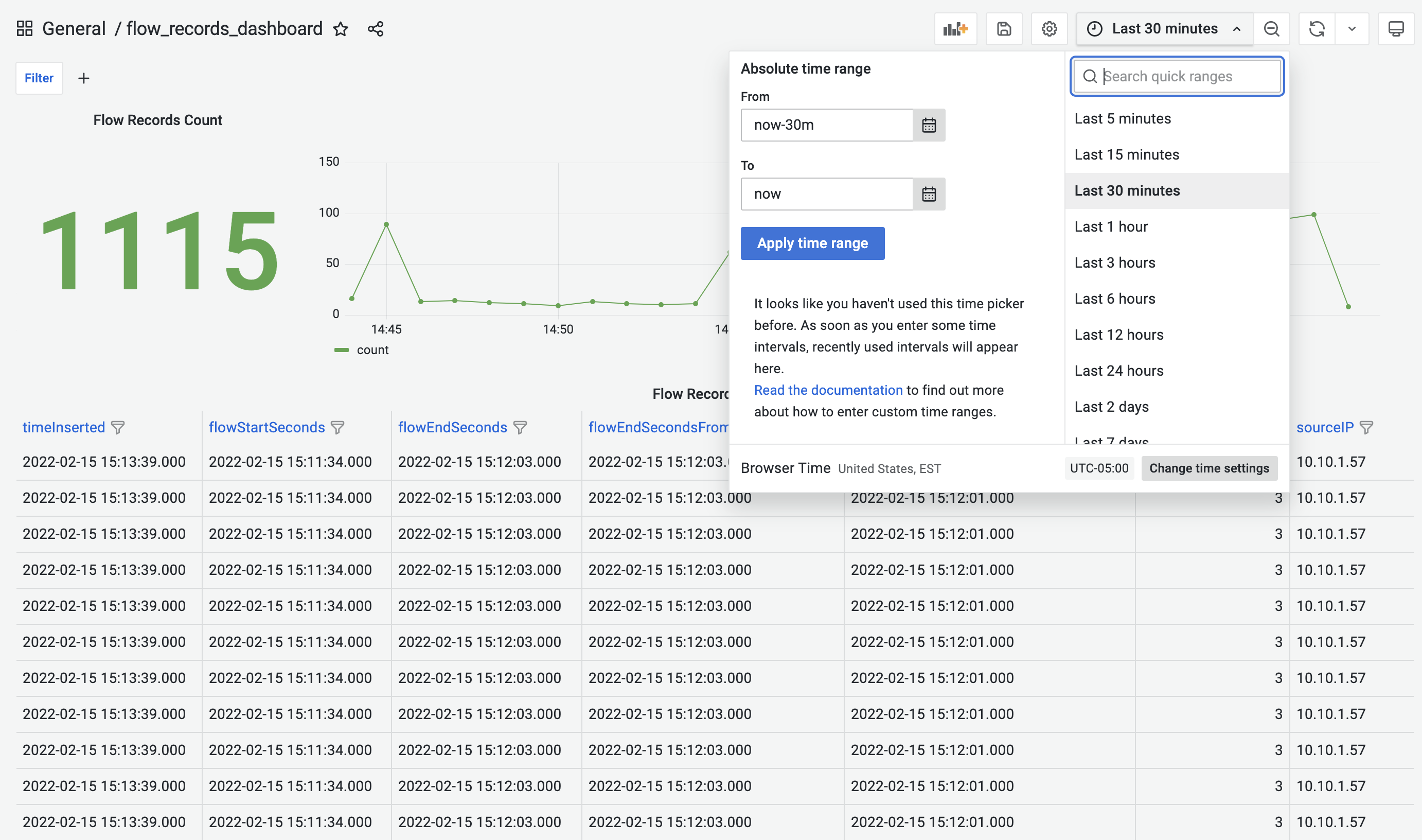 Flow Records Dashboard